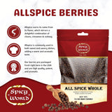 Spicy World Whole Allspice Berries 14 Oz Resealable Bag | All Spice Pimento Jamaica Pepper for Cooking & Seasoning | Versatile Berry for Curries