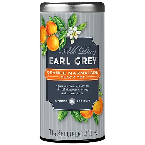 The Republic of Tea - All Day Earl Grey® Orange Marmalade Black Tea, Naturally Caffeinated, 36 Tea Bags