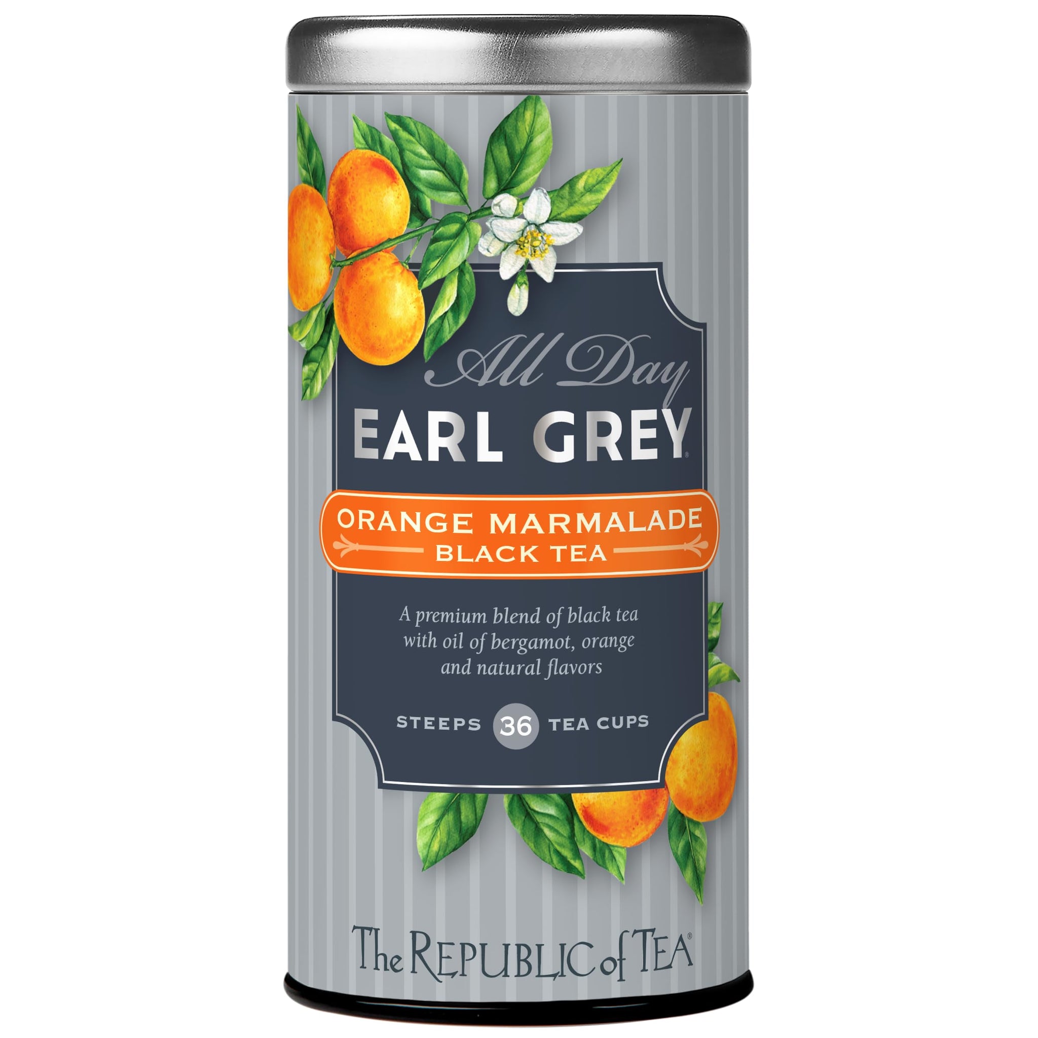 The Republic of Tea - All Day Earl Grey® Orange Marmalade Black Tea, Naturally Caffeinated, 36 Tea Bags