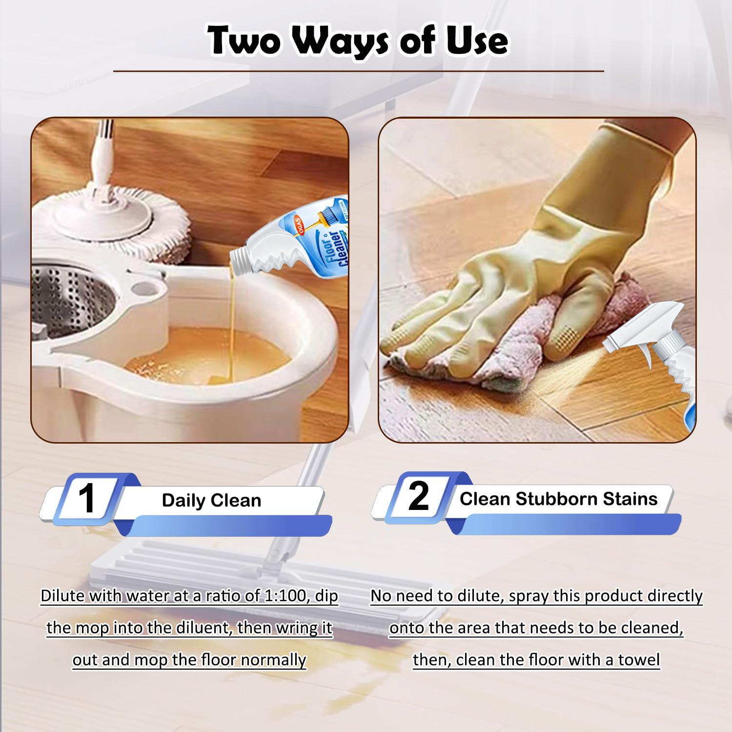 TIEDXIOY Floor Cleaner Concentrate, Hard Surface Floor Cleaner Spray for Hardwood, Ceramic Tile, Marble, Grout, and Composite Material Surface