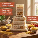 Rummo Pasta Variety Pack - Spaghetti Noodles, Fusilli, Penne Rigate, Farfalle, Ziti, Made with Semolina Flour, Pasta from Italy - 16 Ounce (Pack of 5)