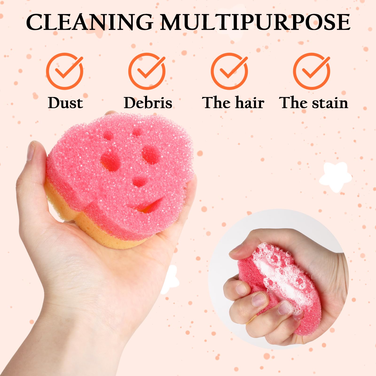 3 Pack Cute Dog Dish Sponge, Dual-Sided Cleaning Reusable Scrubbing Sponges for Dishes, Kitchen Accessories Dishwashing Sponge Scrubbers Kitchen