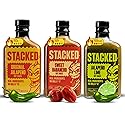 Stacked Hot Sauce Variety Pack - Original Jalapeño, Sweet Habanero, and Jalapeño Lime - Pack of 3, 6.7 fl oz Each - Gourmet Spicy Condiment Made