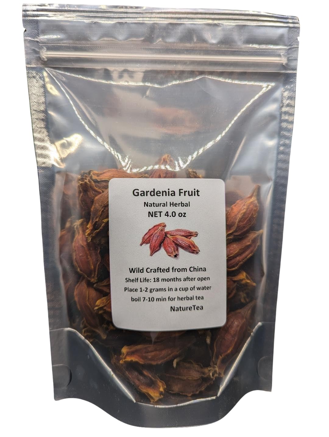 Gardenia Fruit - Dried Gardenia Fruit from 100% Nature (4 oz)