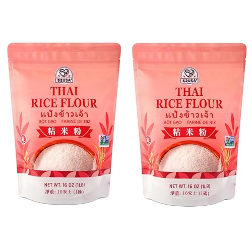 52USA Thai Rice Flour 32 Ounce (Basic), 2 Pound (Pack of 2), Rice Flour for Baking or Cooking, Product of Thailand, All Natural White Rice Flour