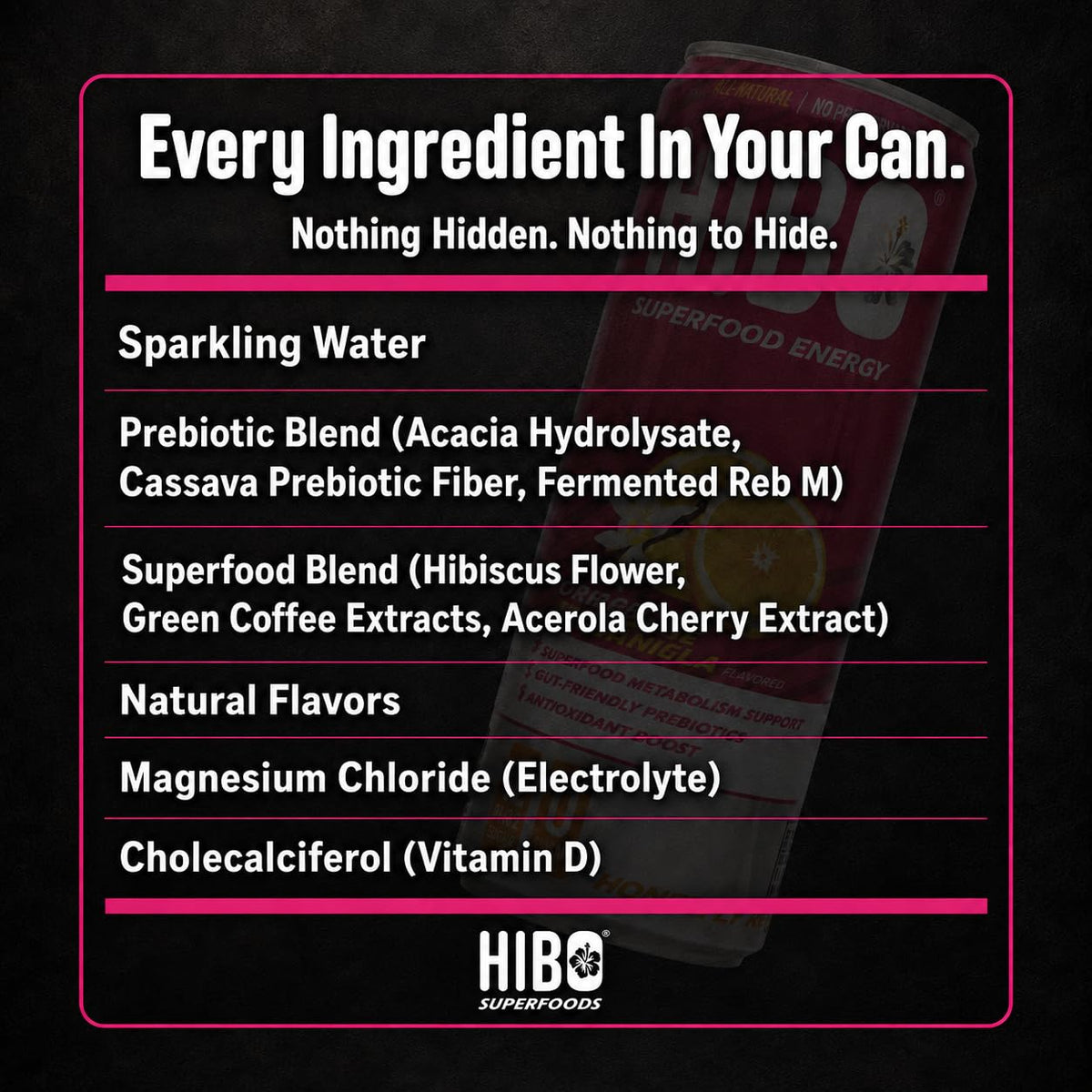 HIBO Superfood Energy Orange Vanilla, Sugar Free, 150mg Caffeine