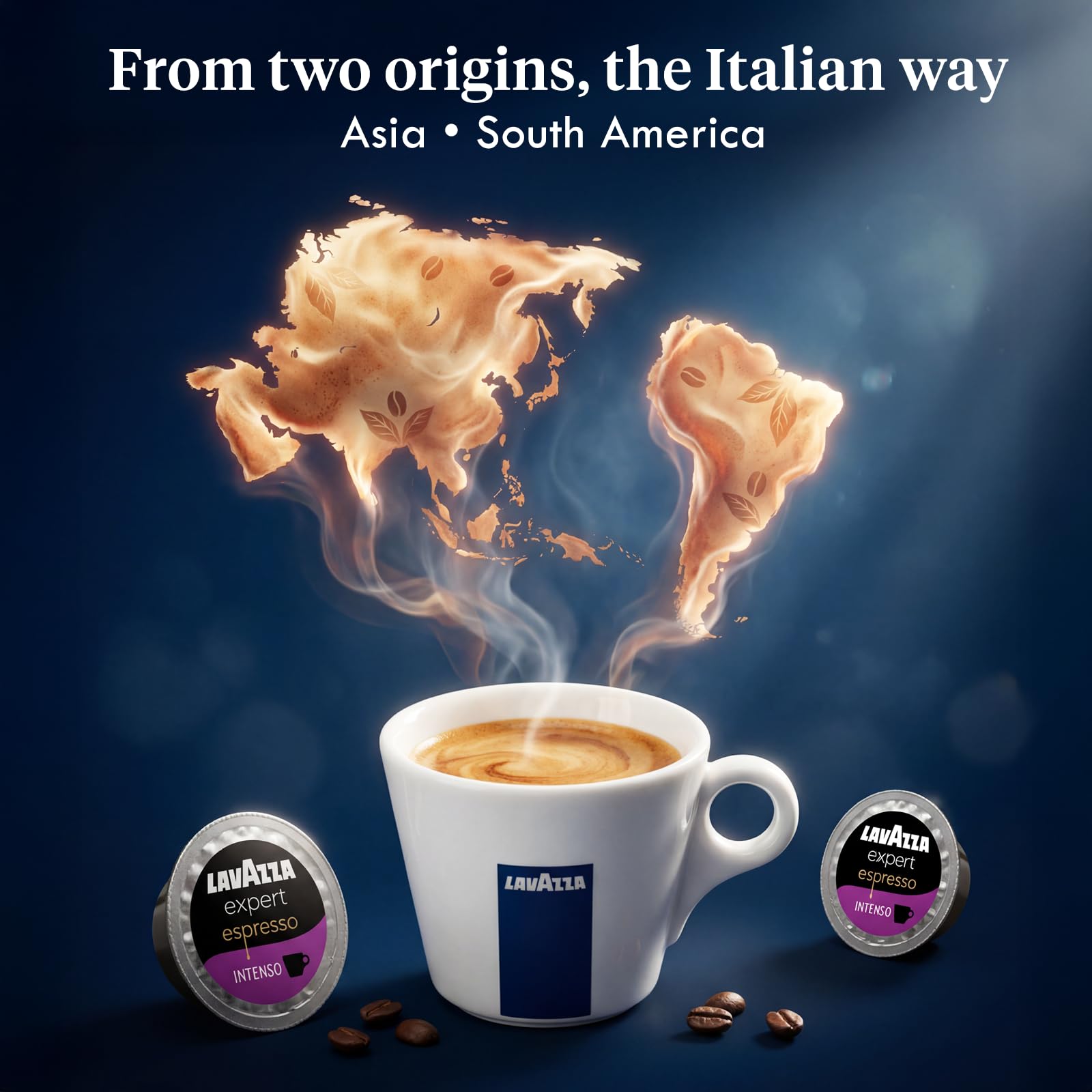 Lavazza Expert Espresso Intenso Capsules - 72 Count - Dark Roast Coffee Pods with Arabica & Robusta Blend - Bold Flavor & Rich Crema - Compatible
