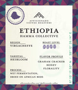 Afficionado Coffee Roasters | Medium Roast Arabica Coffee | 12 Ounce Bag (Ethiopia Hamma Collective, Whole Bean)
