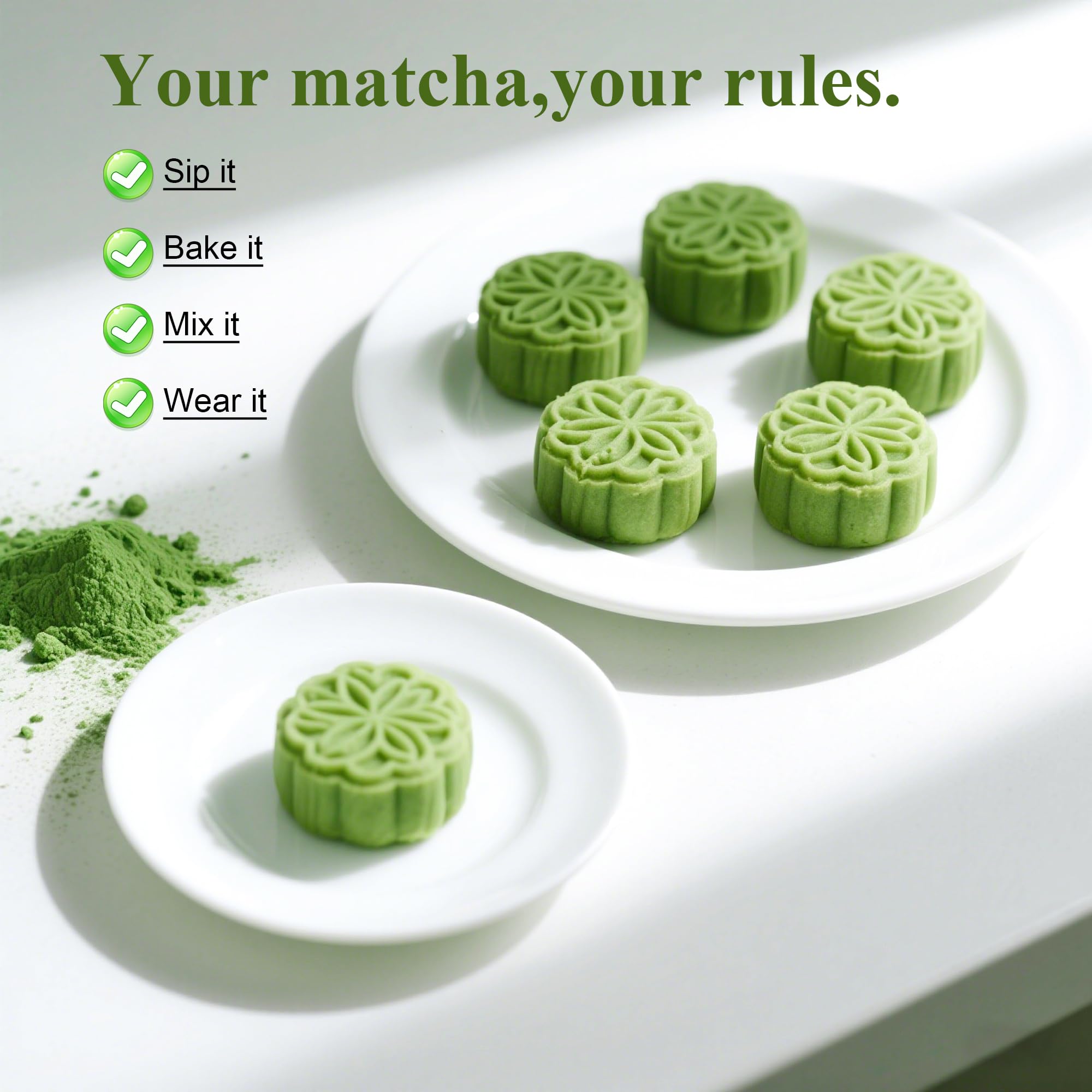 (0.5lbs/2pack) Premium Culinary Grade, USDA-Certified Organic Matcha, 100% Pure Green Tea Powder, Perfect for Lattes, Smoothies, Desserts and Baking