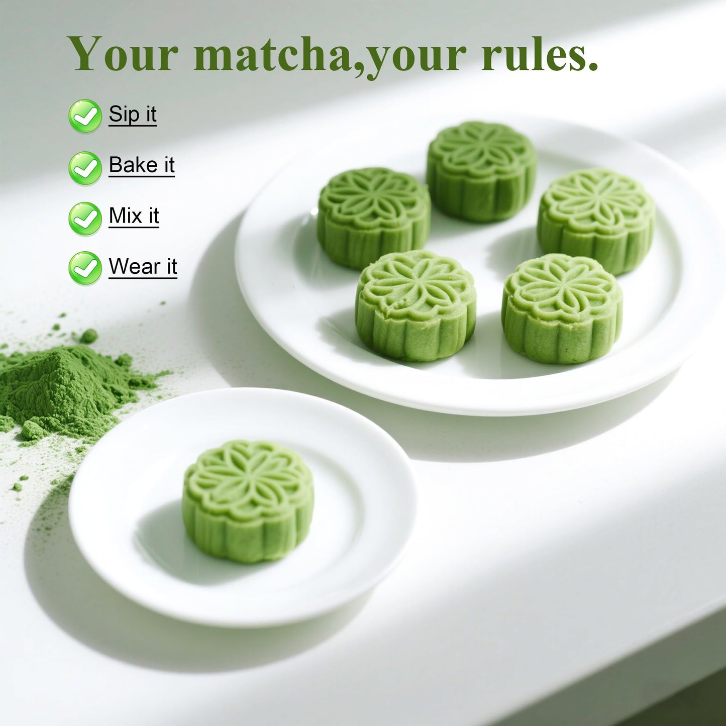 (226g/2 pack), 100% Pure Matcha Green Tea Powder - Culinary Grade, Organic Certified, Vibrant Color & Smooth Taste for Smoothies, Desserts & Energy