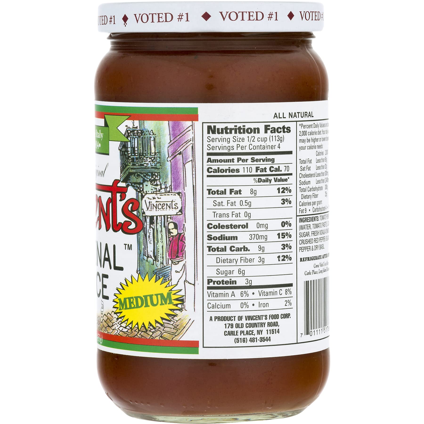 The Original Vincent's Sauce Mild Flavor 16oz 4 Pack From the Heart of Little Italy (Mild)