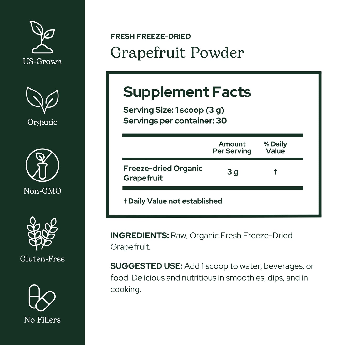 Eclectic Herb - Organic Grapefruit Powder Supplement | Vitamin, Mineral + Phytonutrient Support | Nutritional Drink Mix + Vitamin Powder | USDA