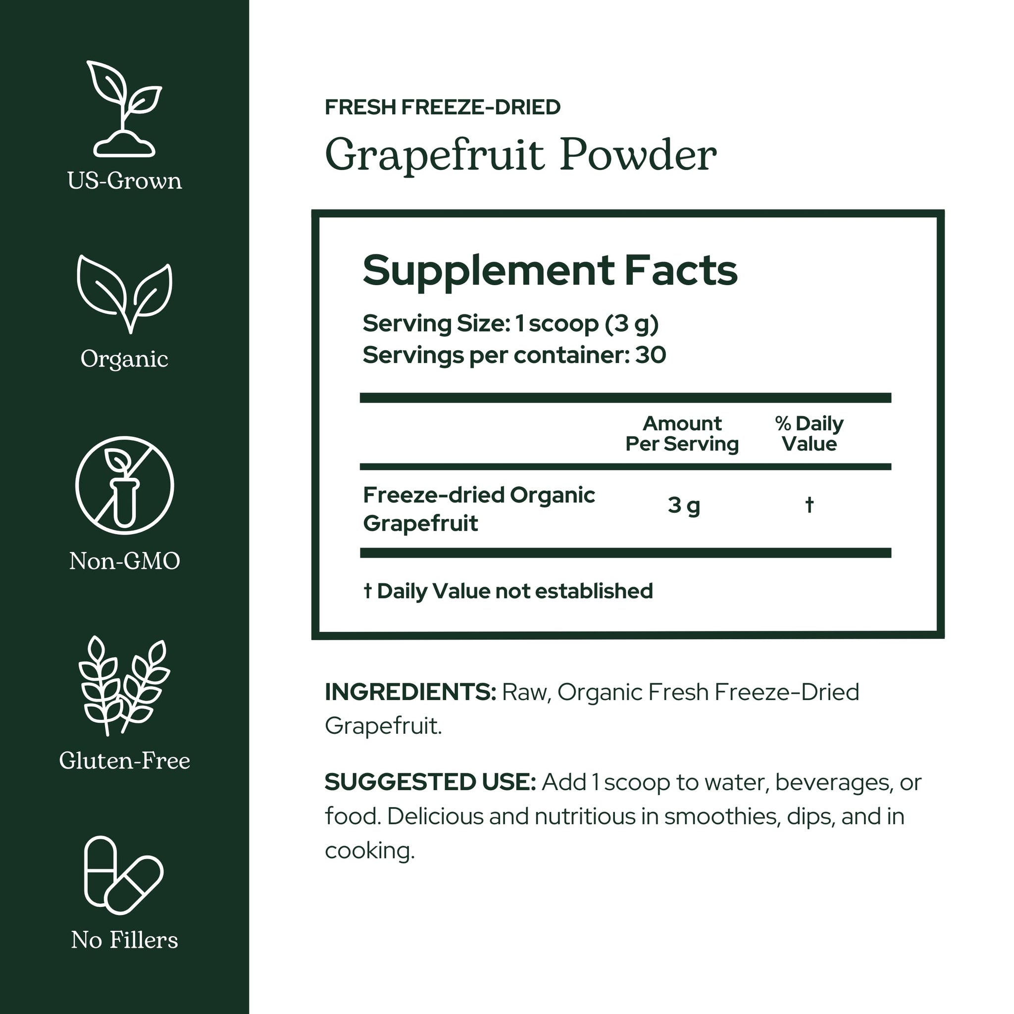 Eclectic Herb - Organic Grapefruit Powder Supplement | Vitamin, Mineral + Phytonutrient Support | Nutritional Drink Mix + Vitamin Powder | USDA