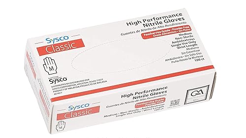SYSCO(R) High Performance Nitrile Gloves 100 Count (Pack of 1) (Size Medium), Blue, (2306753)