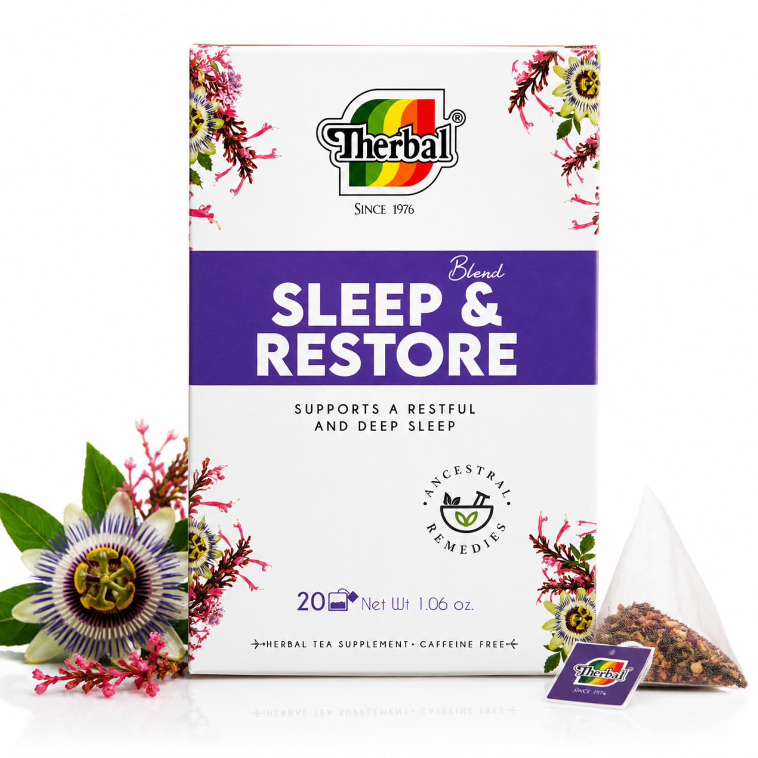 Tila, Valerian, Orange Blossom & Alfalfa Tea - Natural Sleep Aid & Relaxation - 20 Tea Bags - Dormir Bien