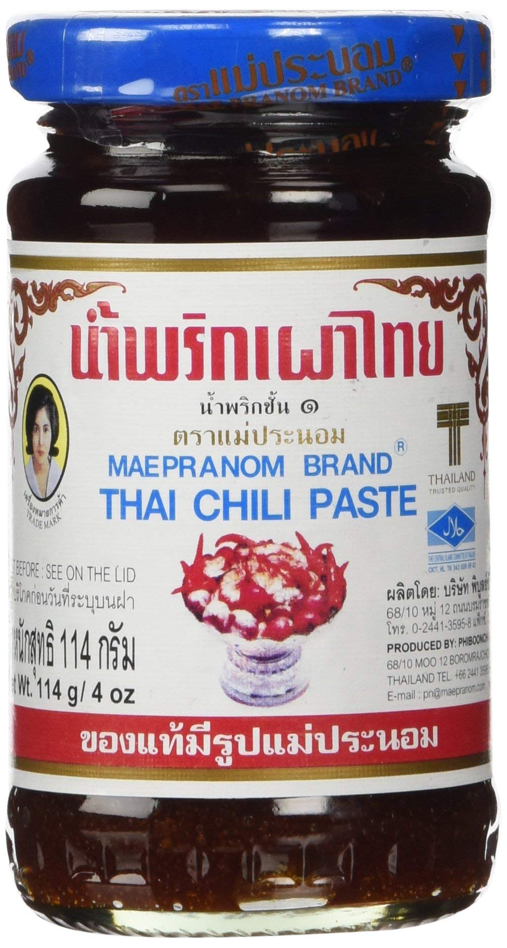 Mae Pranom Thai Chili Paste (Nam Prik Pao) 4 Oz. X 1 Jars Pack of 10