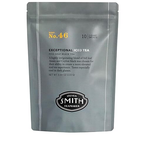 Steven Smith Teamaker Exceptional Iced Tea No. 46, Refreshing, Caffeinated, Sustainably Grown, Full Leaf Black Iced Tea, 10 Count, 1 Quart Sachets
