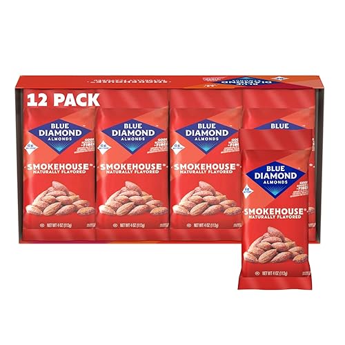 Blue Diamond Almonds, Smokehouse Flavored Shareable Size Travel and On-the-Go Snacking, 4 Ounce (pack of 12) (Packaging May Vary)