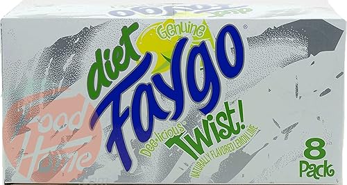 Diet Faygo Twist! lemon lime flavored soda pop. 8-pack 12-fl. oz. cans in box (1)