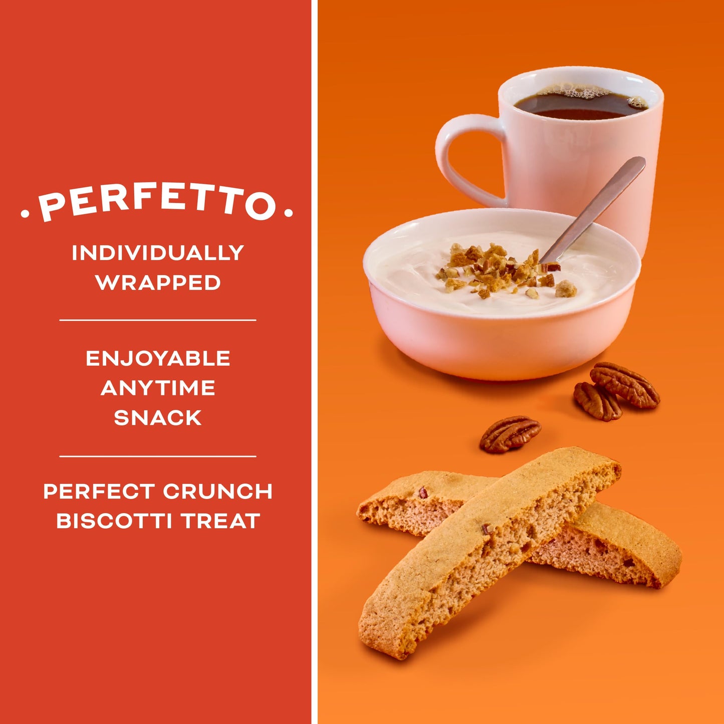 Nonni's Brown Butter Pecan Biscotti, Nutty Pecan Cookie with Rich Browned Butter Flavor, 8 Individually Wrapped Bakery Snacks, 5.52 oz