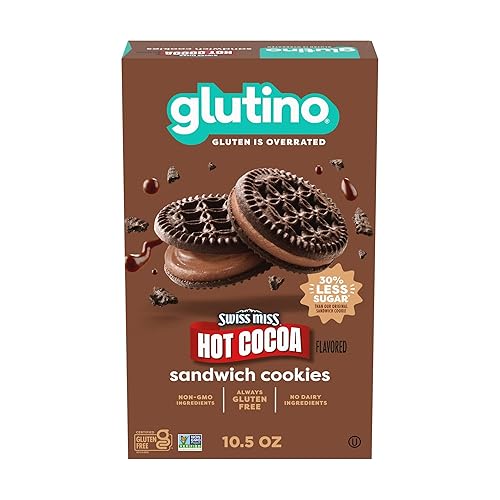 Glutino Swiss Miss Gluten Free Hot Cocoa Flavored Sandwich Cookies, Gluten Free Snacks, 10.5 oz.
