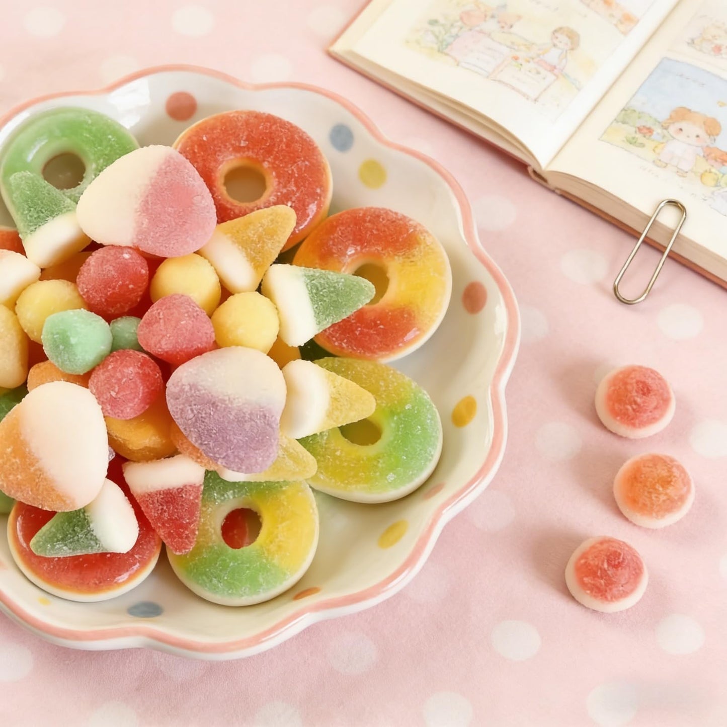 FLTTNSQK Assorted Sour Gummy Candy, Sweet and Sour Fruit Flavored Chewy Treats in Worm, Ring, Fruit and Watermelon Slice Shapes, 35.2 Ounce Bulk Pack