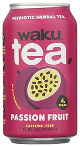 Waku, Tea Prebiotic Herbal Passion Fruit, 12 Fl Oz