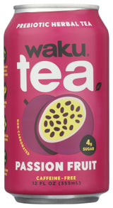 Waku, Tea Prebiotic Herbal Passion Fruit, 12 Fl Oz