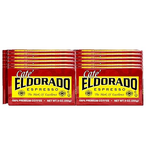 Eldorado Coffee Roasters Finely Ground Dark Roast Espresso Brick, 12 Pack - 9oz Bricks