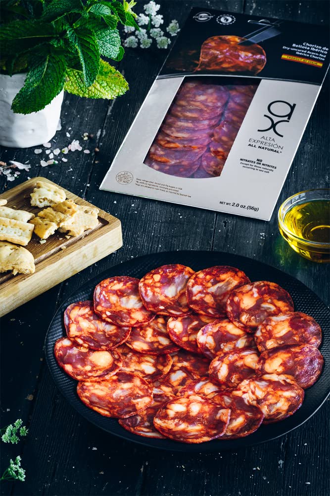 Pack Duo Alta Expresion: All Natural Sliced Dry-uncured Acorn-fed Ibérico Chorizo (2x2 oz) and Salami (2x2 oz) AX by Covap