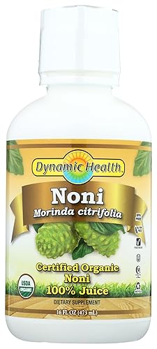 Dynamic Health Organic Noni Juice, 100% Juice No Additives, Immune System Support, Increase Energy, Antioxidant Supplement, Vegan, Gluten Free