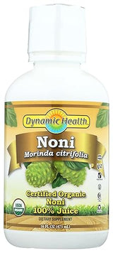 Dynamic Health Organic Noni Juice, 100% Juice No Additives, Immune System Support, Increase Energy, Antioxidant Supplement, Vegan, Gluten Free