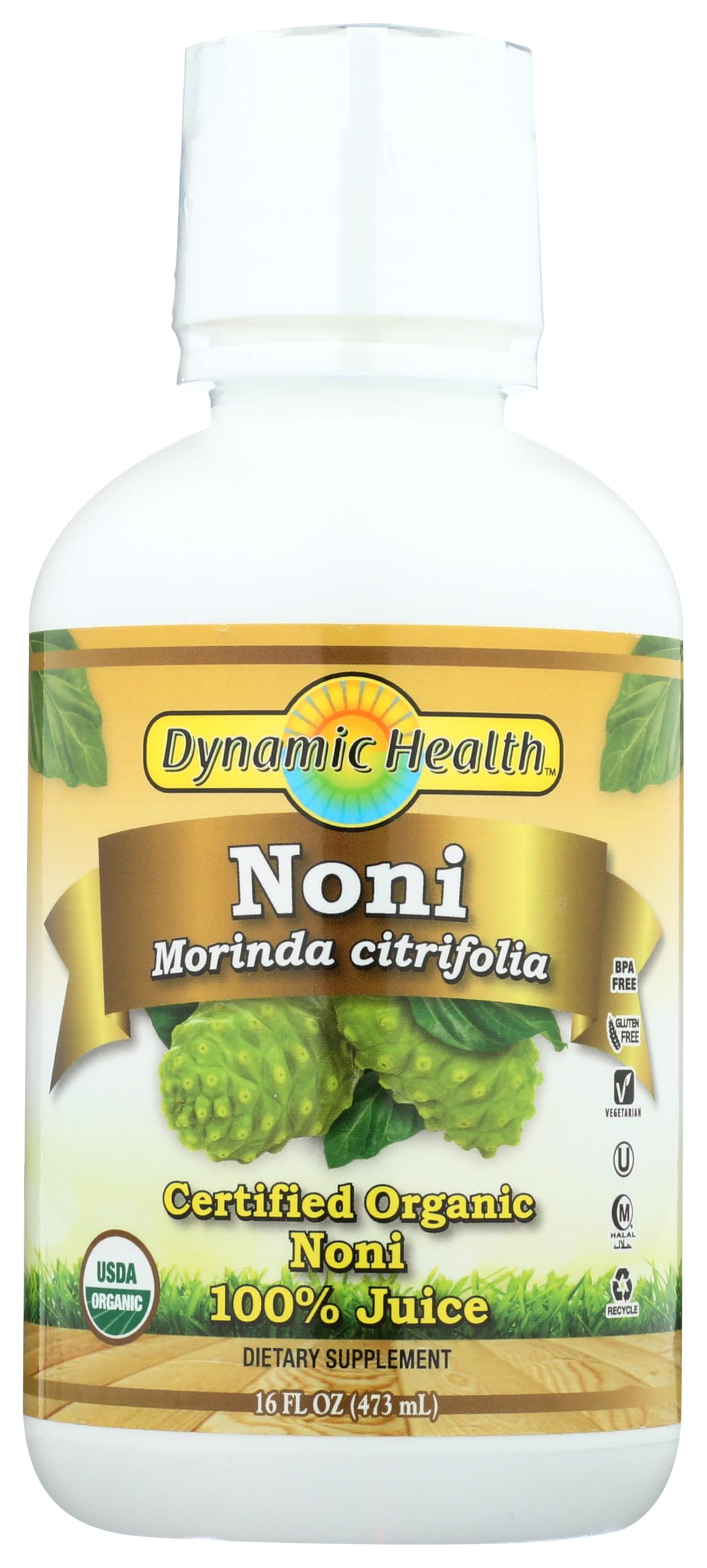 Dynamic Health Organic Noni Juice, 100% Juice No Additives, Immune System Support, Increase Energy, Antioxidant Supplement, Vegan, Gluten Free
