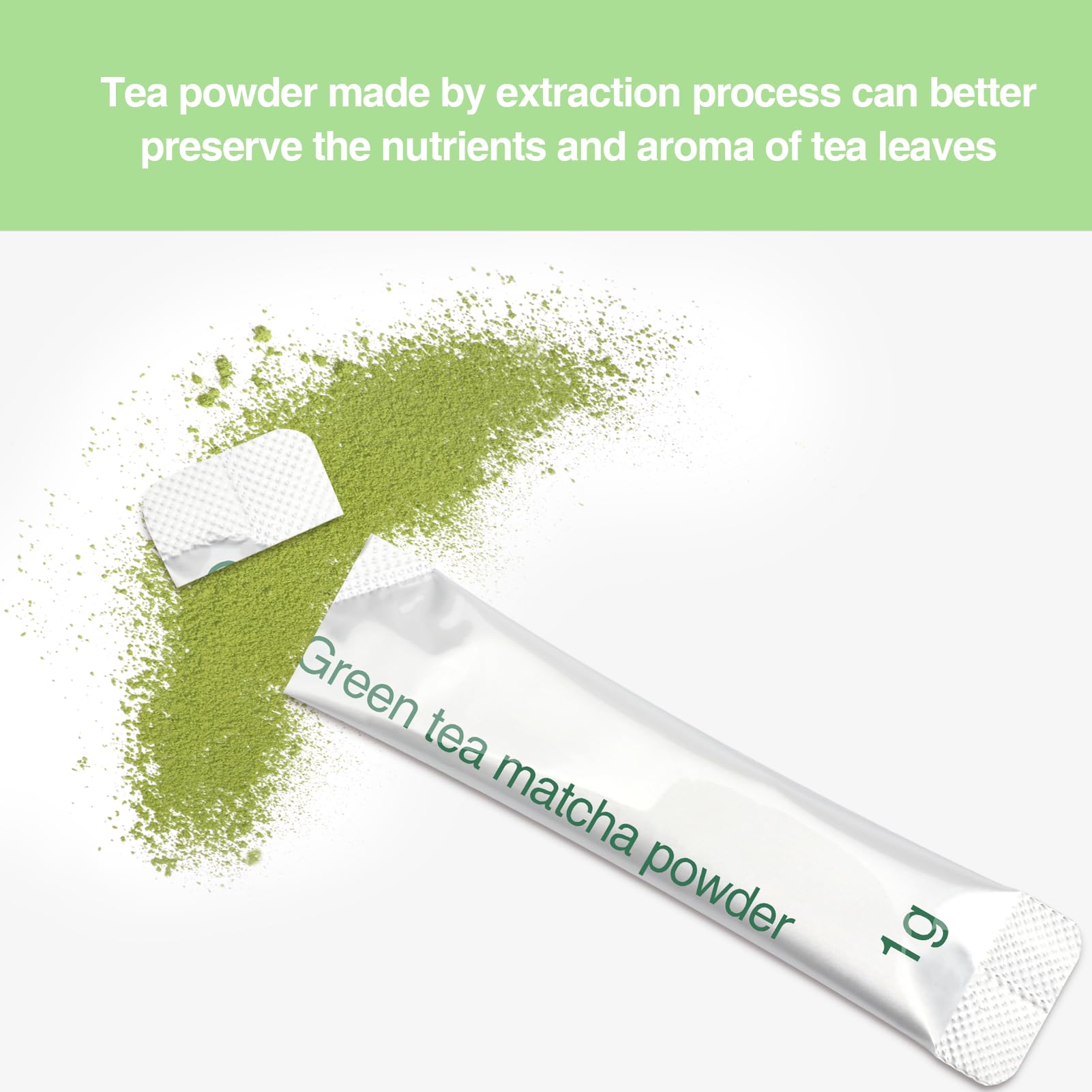 Taiping HK Green Matcha Tea 10 Single Serve Stick Packs For Cooking, Baking, Latte, Smoothie, Hot & Iced Drinks - Antioxidant-Rich, Helps Support