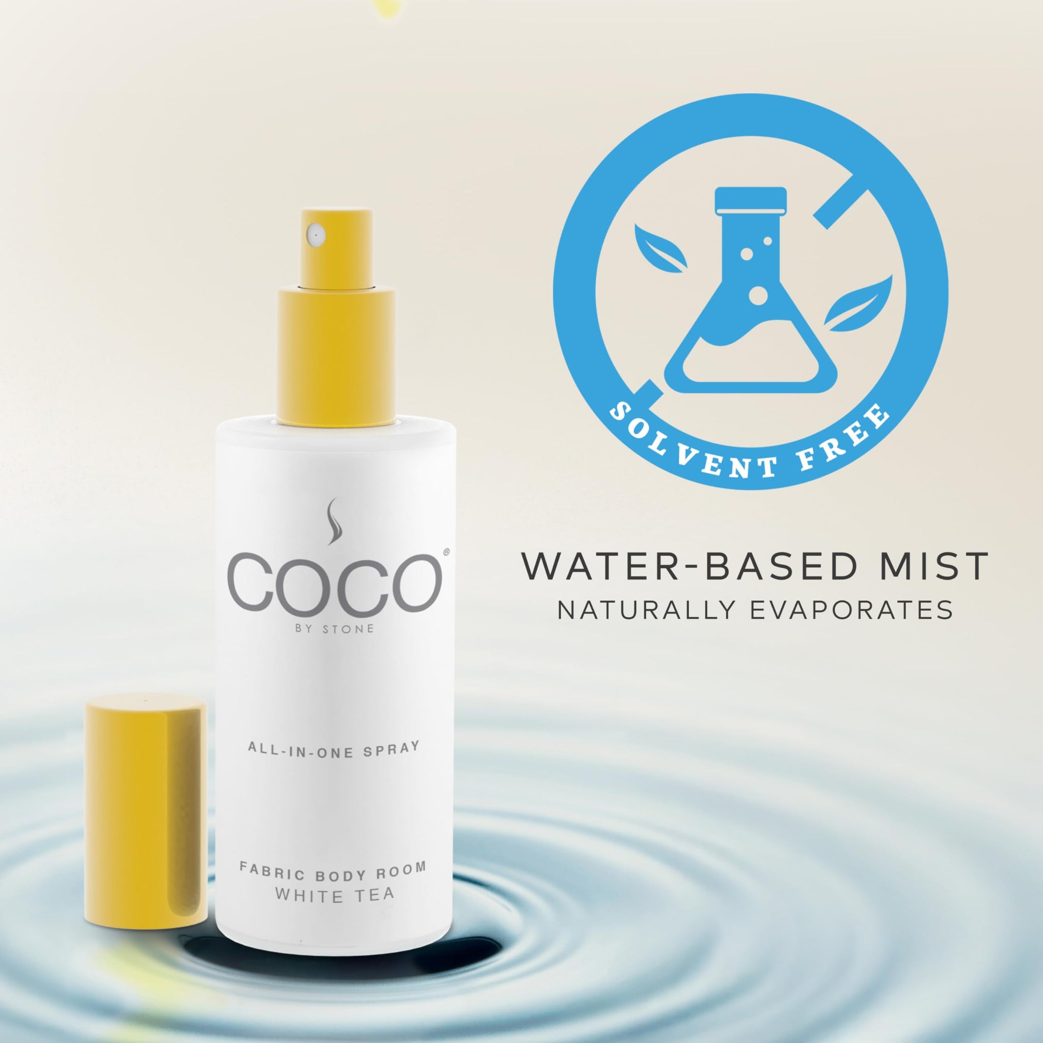 COCO by Stone 5oz All-in-One Spray (White Tea) Shake & Spray Formula for Fabric, Pillows, Interiors, Clothing, Home Fragrance Accessories, Room