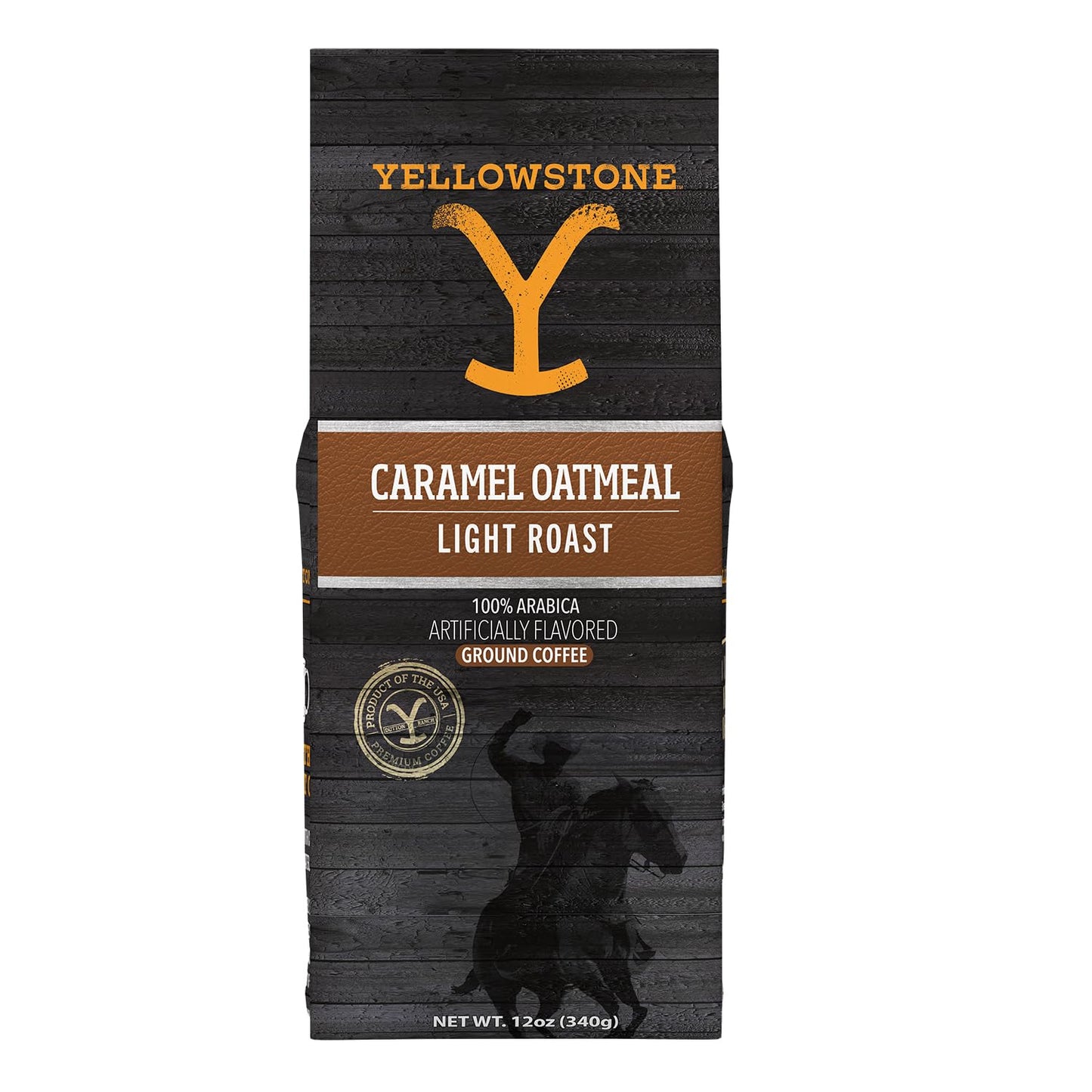 Yellowstone Caramel Oatmeal Light Roast Coffee,100% Arabica Ground Coffee, 12 oz.
