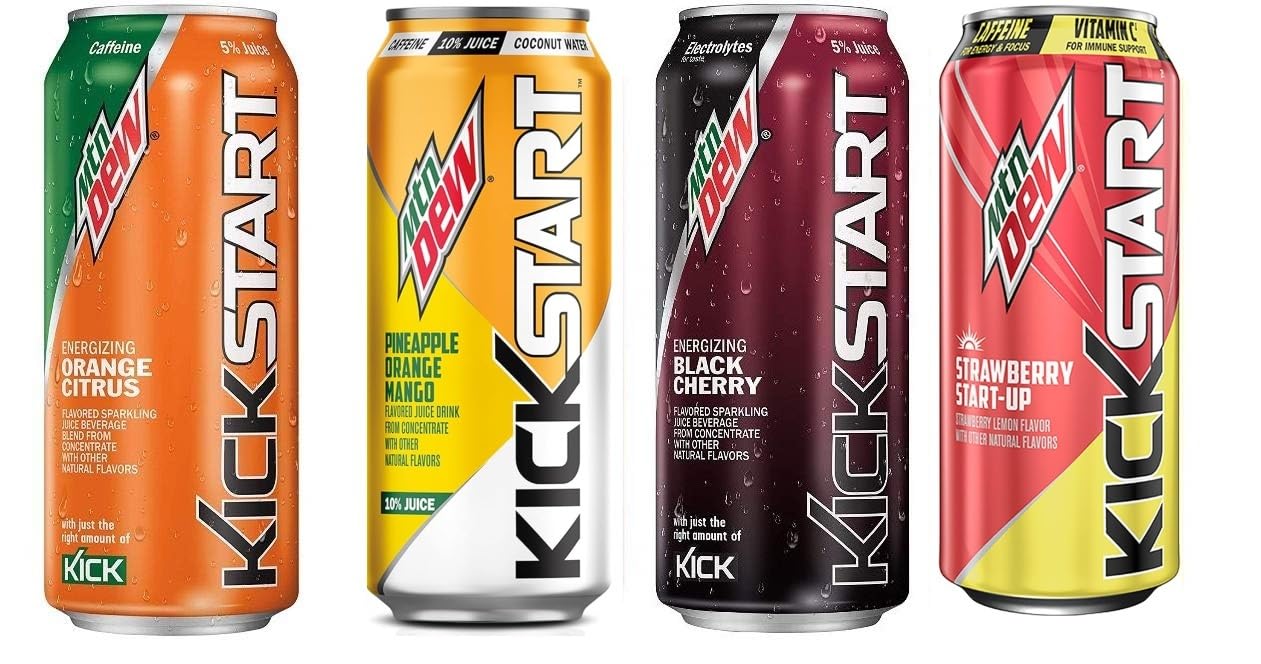 Mountain Dew Kickstart Energy Drink Variety Pack - 16 Count