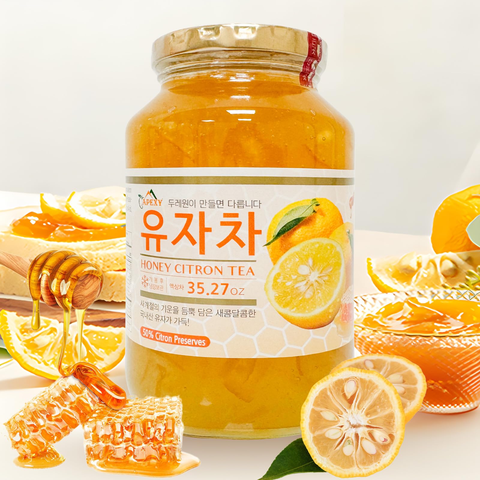 Apexy Authentic Korean Honey Citron Tea, Citron Tea, Just Add Hot Water, Yuzu Marmalade, Yuzu for Salad, Citron Spread, No Artificial Colors