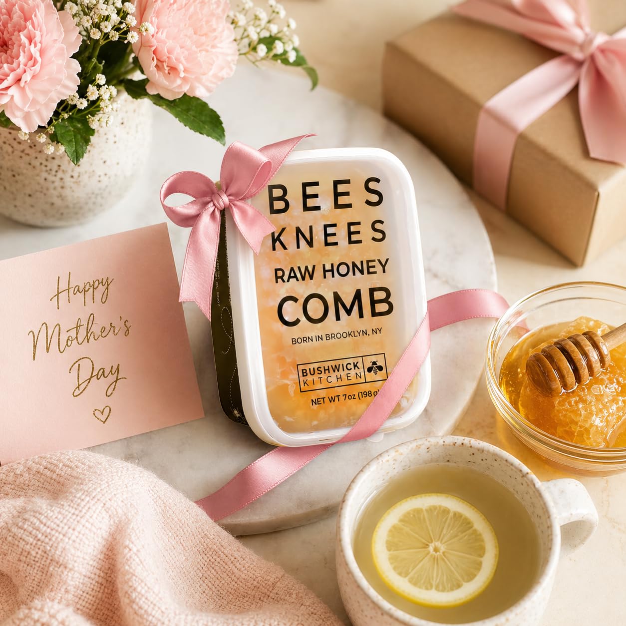 Bees Knees Raw Honeycomb | 100% Edible, All-Natural Gourmet Honeycomb in Double Sealed Packaging | Acacia Honey Comb with Sweet, Light Flavor | Foodie