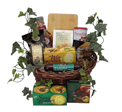 Gift Basket Village: Festive Favorites Large - Crackers, Roca, Cheese, Sausage & More Gourmet Set