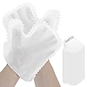 QWORK White Microfiber Dusting Gloves, 60 Pieces Dusting Mitt, Wipes Feather Dusters, Dual-Sided Disposable