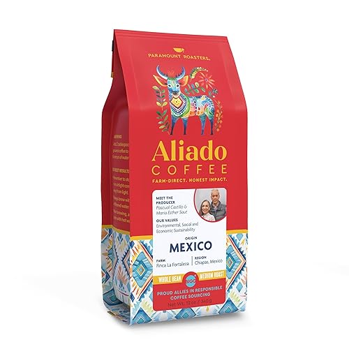 Paramount Roasters Aliado Farm-Direct Finca LaFortaleza 12oz Whole Bean Coffee, Single Origin from Chiapas, Mexico - Smooth Medium Roast, 100% Arabica