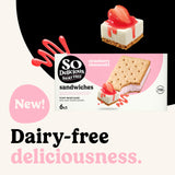 So Delicious Plant Based Blend Frozen Dessert Sandwiches, Strawberry Cheesecake, Dairy Free, Vegan Ice Cream Sandwich Alternative, Non-GMO, Kosher, 6