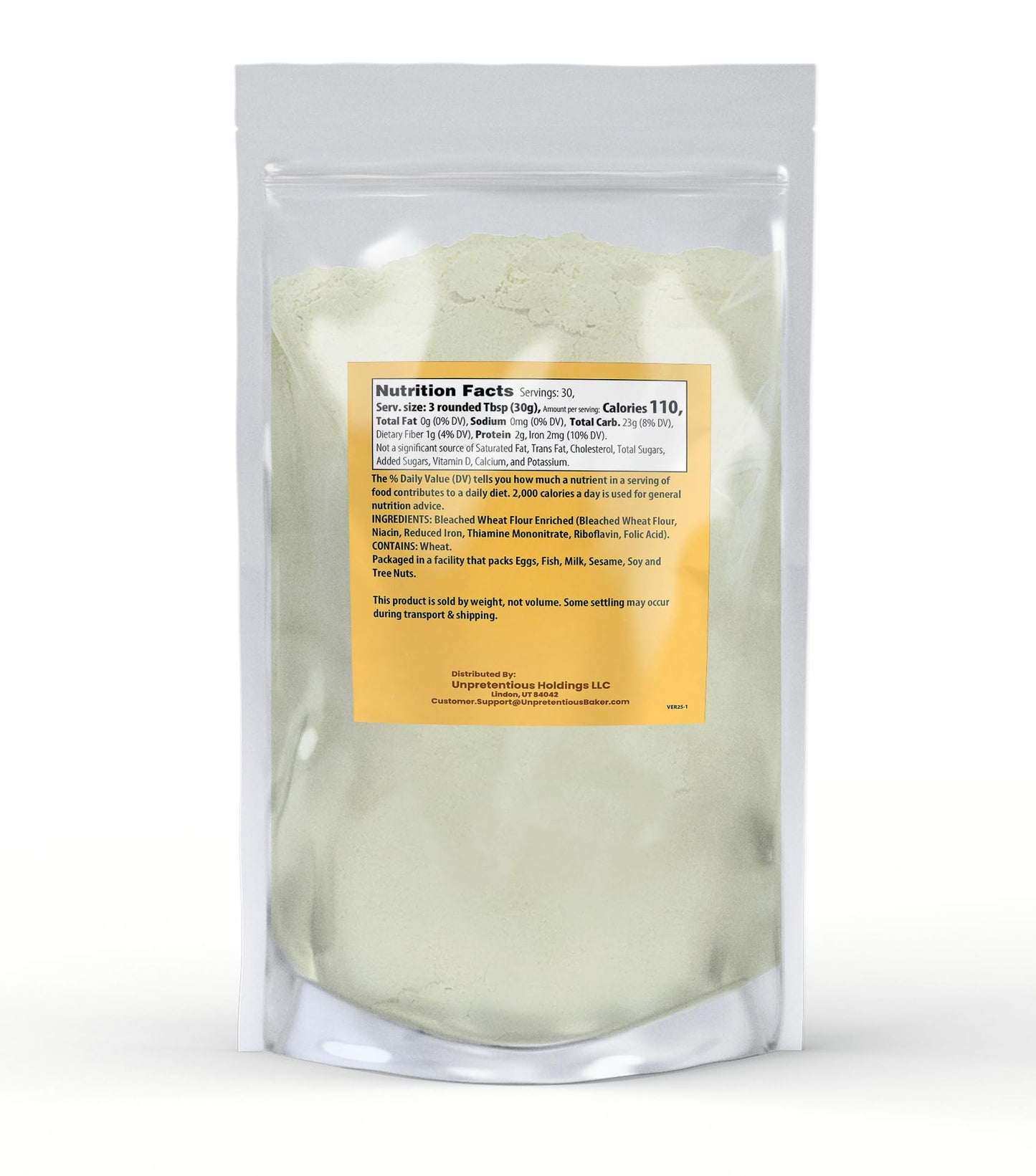 Unpretentious Pastry Flour, Non-GMO, Great For Flaky Pastries, Pies, Muffins, Biscuits (2 Pound)