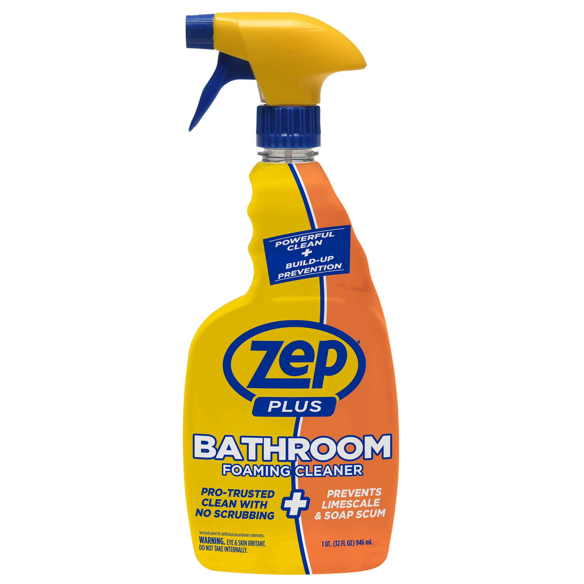 Zep Plus Bathroom Foaming Cleaner - 32 OZ (Case of 12) - R54012 - Prevents Soap Scum Buildup + Long-Lasting Protection - Bleach-free