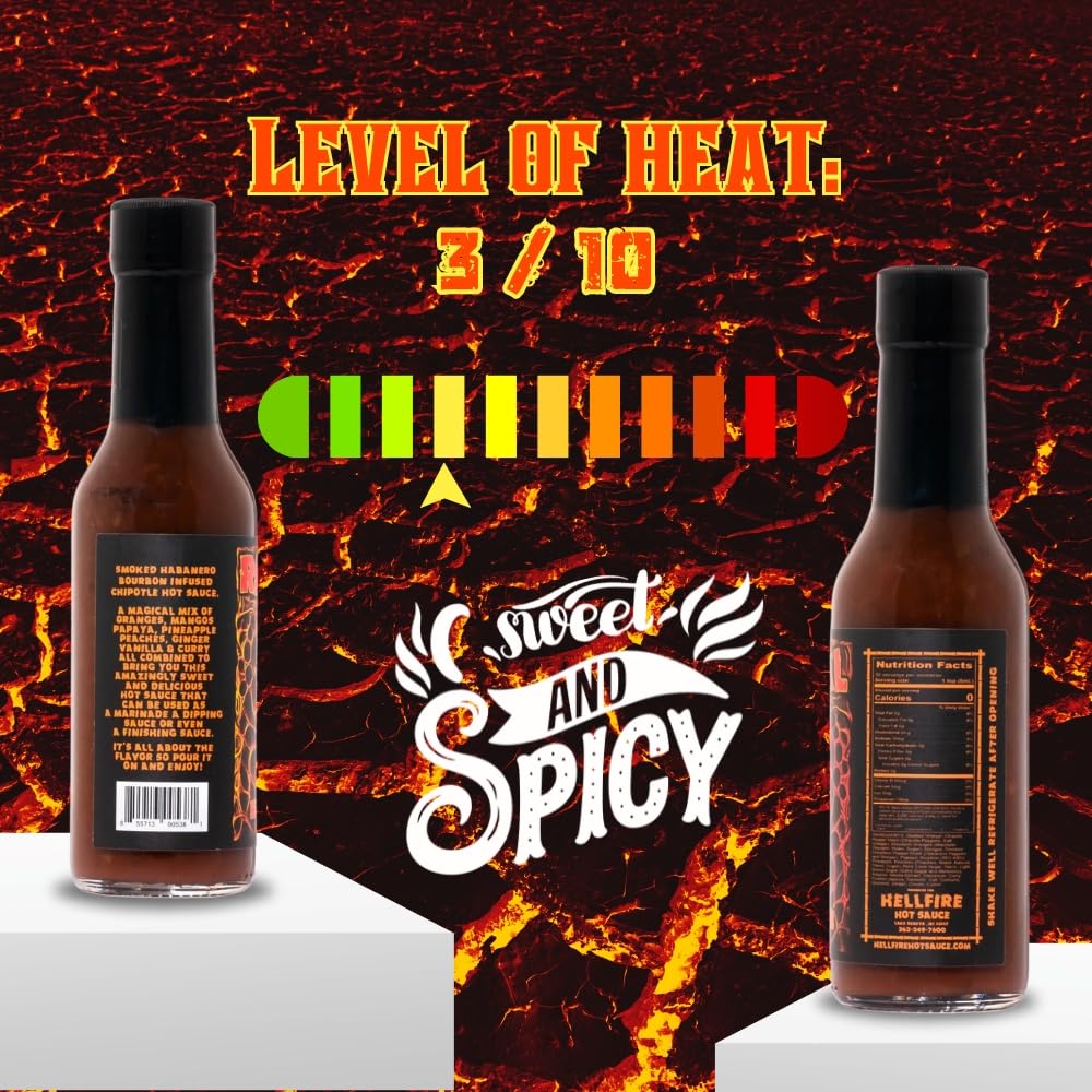 Hellfire Hot Sauce Ritual Habitual - Fruit-Based Gourmet Hot Sauce With Tropical Flavors and Curry, 5 oz.