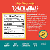 Brooklyn Delhi Tomato Achaar - 9 Ounces - Savory, Spicy, and Tangy Flavor - Made with Locally-Grown Tomatoes, Tamarind, a mix of Indian Spices, Red