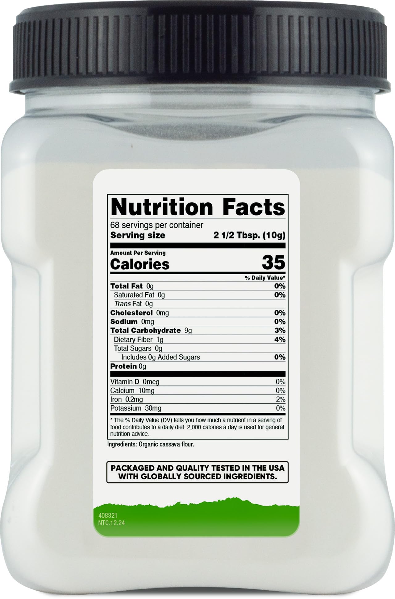 Nutricost Pantry Organic Cassava Flour (1.5 Pound Bottle) Gluten Free, Non-GMO, Vegan Pure Powder For Baking, Cooking, Etc.