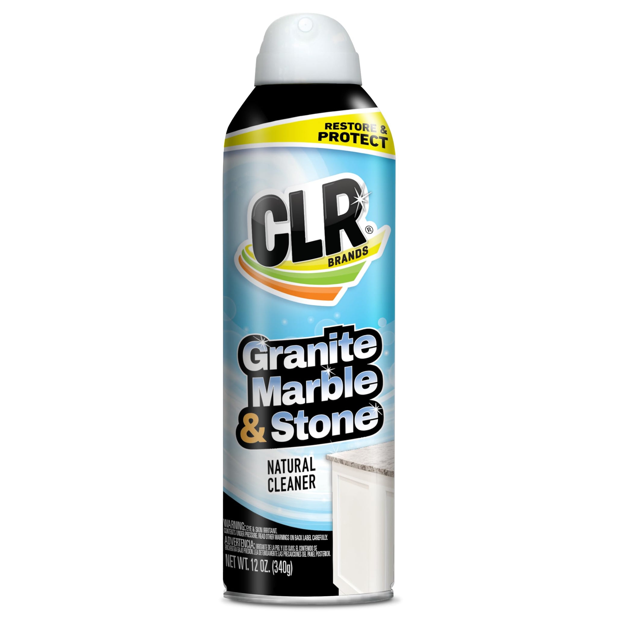 CLR Clean & Clear Stone, Granite, Marble, and Stone Cleaner, 12 Ounce Aerosol Spray Can (Packaging May Vary)