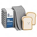 Non Scratch Wire Dishcloths 8 Pack with 2 Kitchen Sponges, Reusable Double Layer Wire Cleaning Cloths for Pots, Pans, Dishes, Sinks and Stove Tops